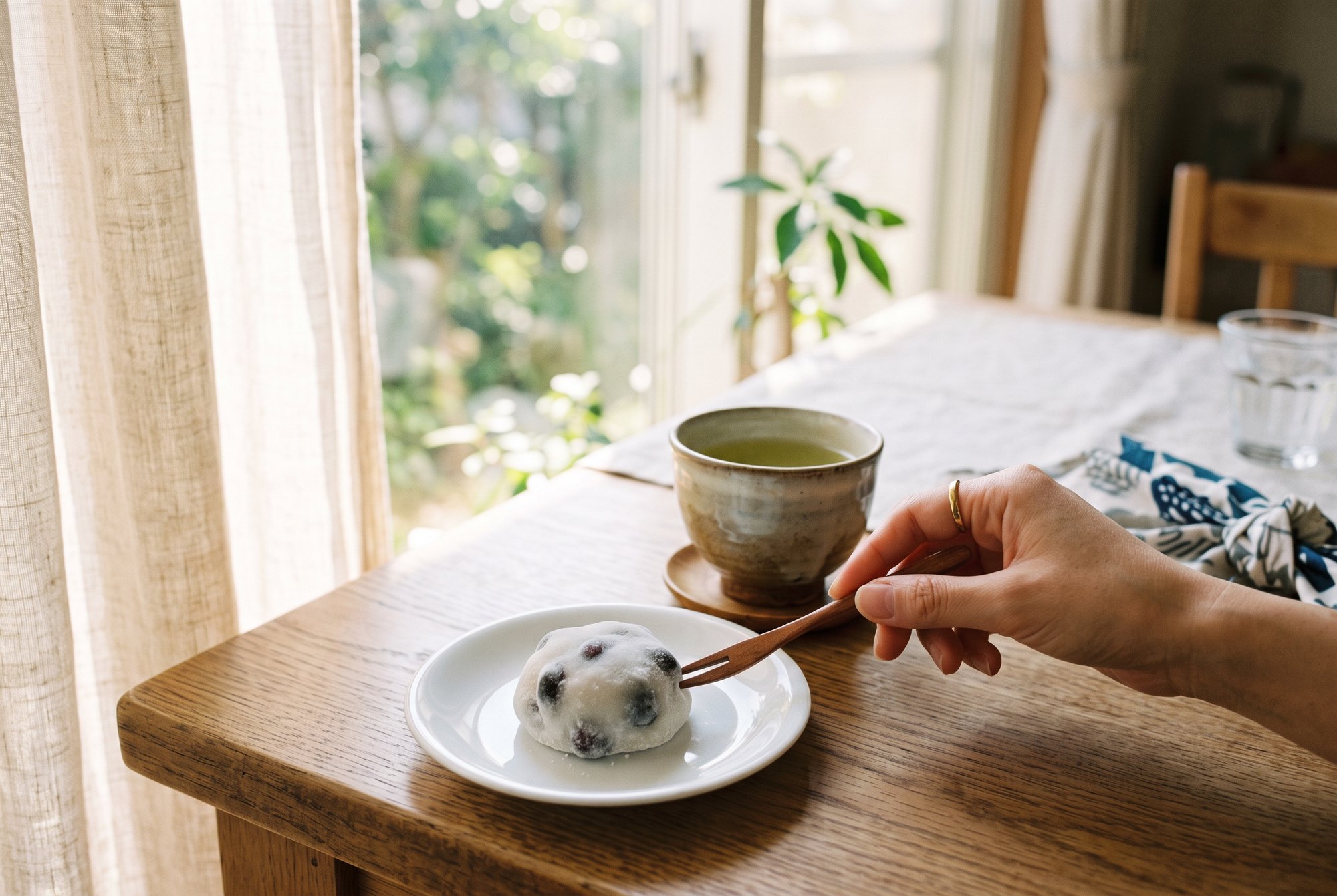 お茶と豆大福